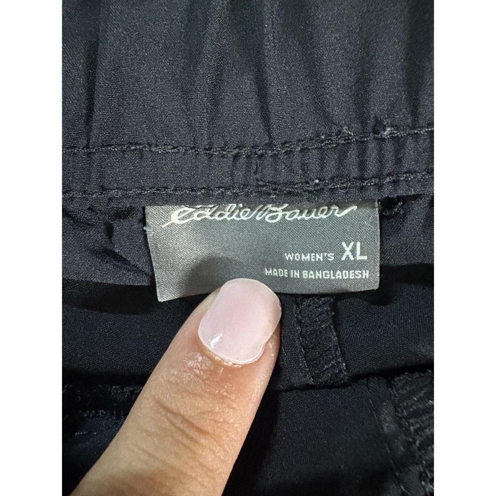 Eddie Bauer Traveler Ankle Pants Women XL Black Pockets Lightweight Relaxed Fit - Picture 2 of 8